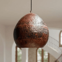 Rustic Hammered Copper Pendant – Dome Ceiling Light for Kitchen Spaces - Brass For Homes - 