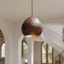 Rustic Hammered Copper Pendant – Dome Ceiling Light for Kitchen Spaces - Brass For Homes - 
