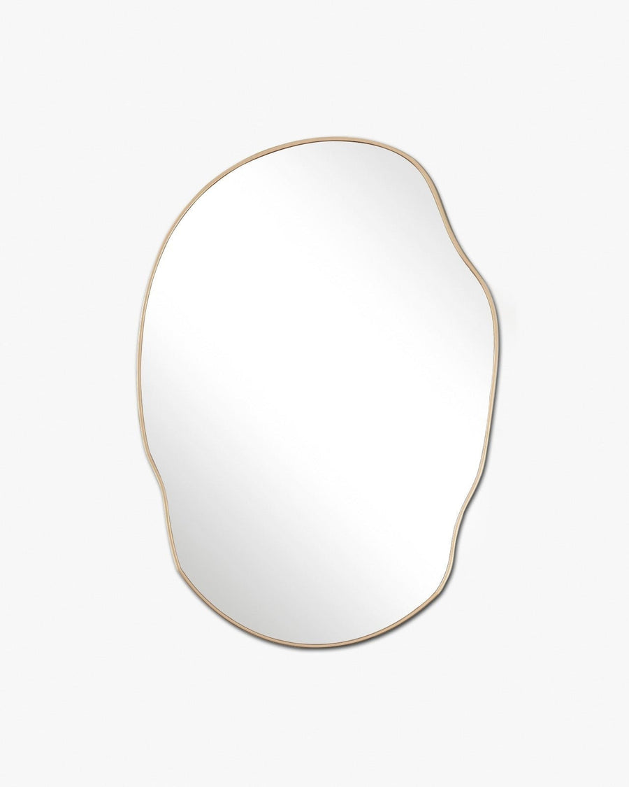 Silva Mirror - Unlacquered Solid Brass wall mirror for bathrooms, entryways, dressing rooms, and decorative wall styling - view 1