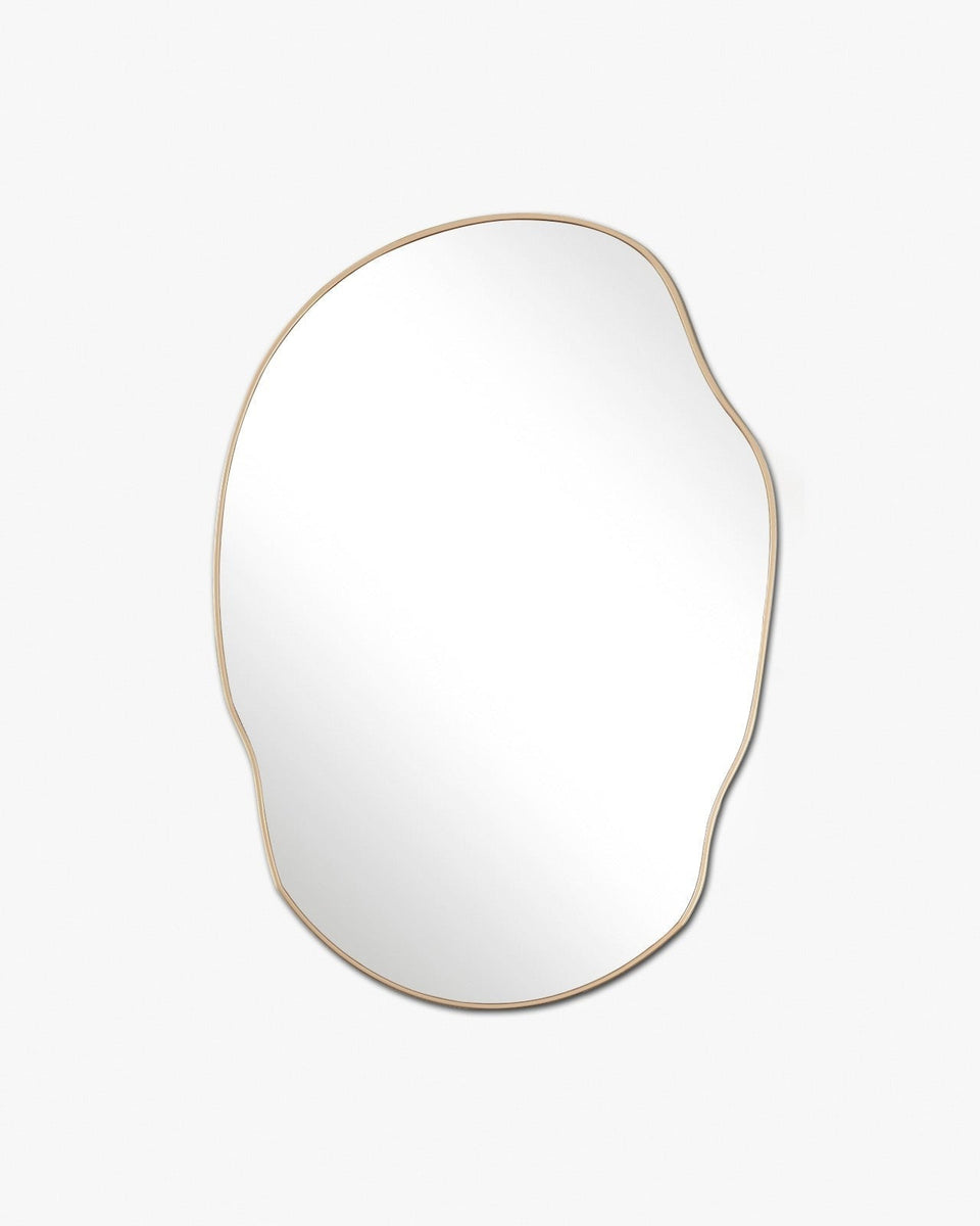 Silva Mirror - Unlacquered Solid Brass wall mirror for bathrooms, entryways, dressing rooms, and decorative wall styling - view 1