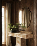 Silva Mirror - Unlacquered Solid Brass wall mirror for bathrooms, entryways, dressing rooms, and decorative wall styling - view 3