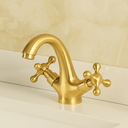 Solid Brass Single-Hole Bathroom Faucet – Classic Cross Handles bathroom faucet for bathroom vanities, powder rooms, basin sinks, and vintage-inspired wash spaces - view 4