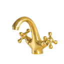 Solid Brass Single-Hole Bathroom Faucet – Classic Cross Handles bathroom faucet for bathroom vanities, powder rooms, basin sinks, and vintage-inspired wash spaces - view 5