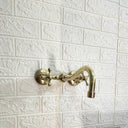 Unlacquered Brass Curved Wall Mounted faucet Shower Systems product photo
