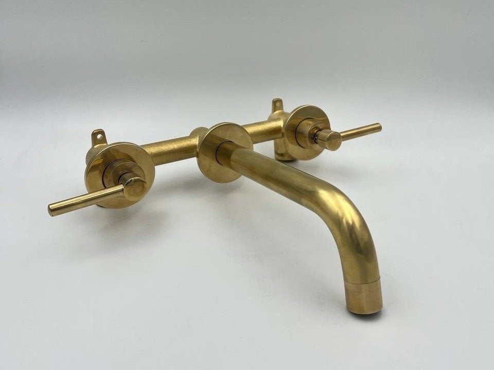 Unlacquered Brass Bathroom Faucet Bathroom Faucets product photo