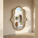 The Hamsa - Hand-Forged Solid Unlacquered Brass Mirror Mirrors detail view 3