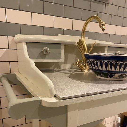 Unlacquered Brass Swan Bathroom Faucet bathroom faucet for bathroom vanities, powder rooms, basin sinks, and vintage-inspired wash spaces - view 1
