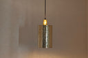 Unlacquered Brass Cylindric Pendant Light pendant light for kitchen islands, dining rooms, vanities, and warm artisan interiors - view 2