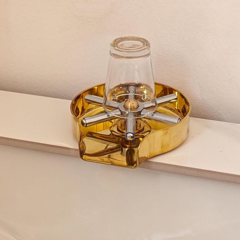 Unlacquered Brass Glass Rinser kitchen hardware for cabinets, drawers, sinks, drains, pot rails, and kitchen utility areas - view 1