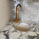 Unlacquered Brass Kitchen Faucet home decor accent for entryways, bathrooms, kitchens, shelves, and warm artisan interiors - view 3