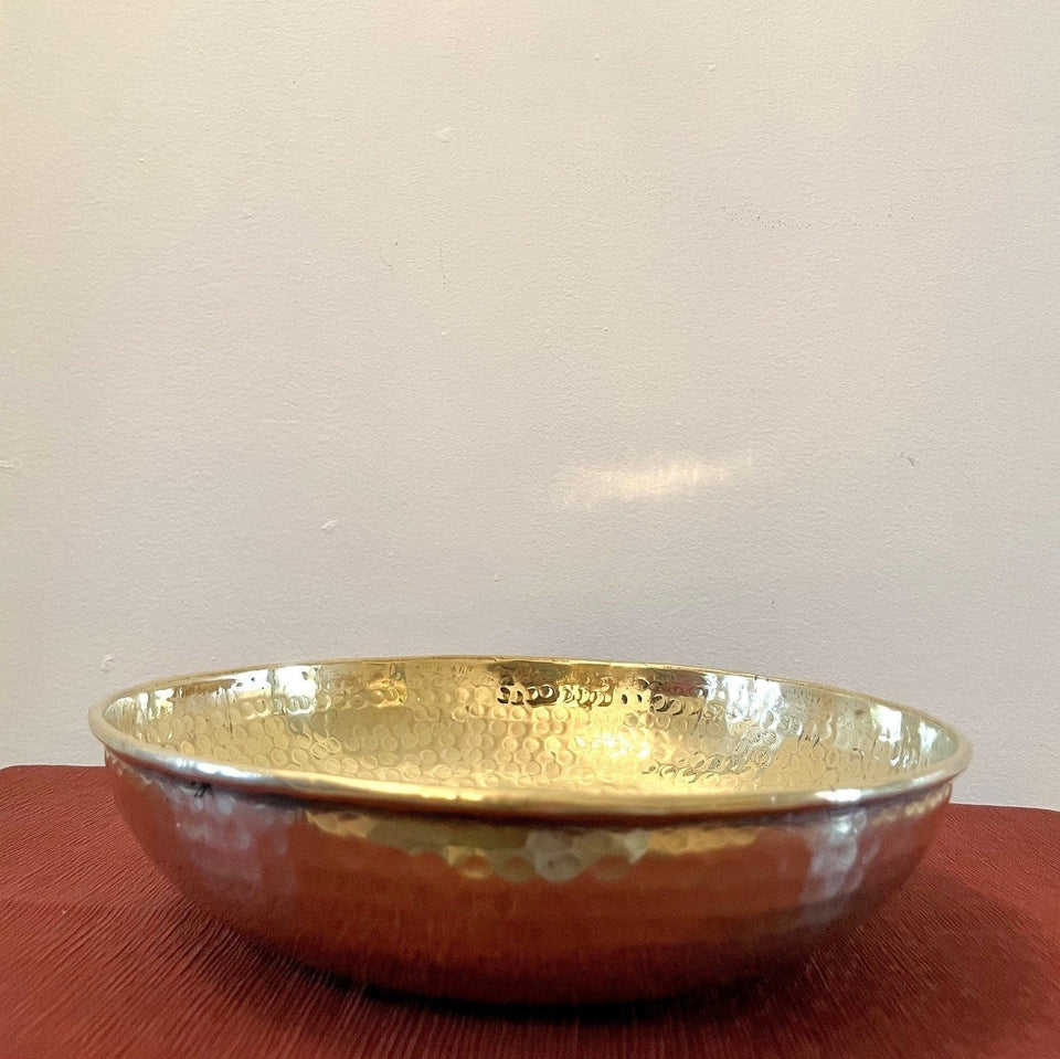 Unlacquered Brass Pedestal Bowl home decor accent for entryways, bathrooms, kitchens, shelves, and warm artisan interiors - view 1