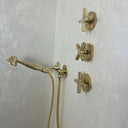 Unlacquered Brass Shower Set home decor accent for entryways, bathrooms, kitchens, shelves, and warm artisan interiors - view 3