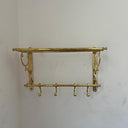 Unlacquered Brass Towel Rack With hooks home decor accent for entryways, bathrooms, kitchens, shelves, and warm artisan interiors - view 2