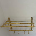 Unlacquered Brass Towel Rack With hooks home decor accent for entryways, bathrooms, kitchens, shelves, and warm artisan interiors - view 4