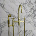 Unlacquered Brass Tub Faucet With handheld Shower Systems detail view 2