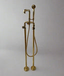 Unlacquered Brass Tub filler Faucet With Wheel Handle Shower Systems product photo