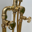 Unlacquered Brass Tub filler Faucet With Wheel Handle Shower Systems detail view 4
