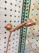 Unlacquered Copper Outdoor Shower with Handmade Copper Showerhead home decor accent for entryways, bathrooms, kitchens, shelves, and warm artisan interiors - view 6