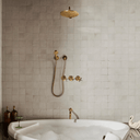 Unlacquered Brass Shower Set — Faucet, Handheld & Rainfall Head Shower Systems detail view 3