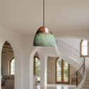 Verdigris Copper Bell Pendant – Green Patina Oxidized Ceiling Fixture Pendant Lighting detail view 5
