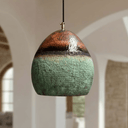 Green Patina Copper Pendant – Oval Cutout Ceiling Light for Rustic Decor Pendant Lighting detail view 2