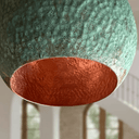 Solid copper dome pendant with full verdigris oxidized finish — Brass For Homes